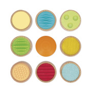 Kruhové dotykové senzorické pexeso s rôznymi povrchmi Janod