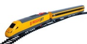 Vlak žltý RegioJet s koľajnicami 18 ks so zvukom a svetlom