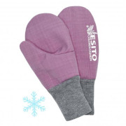 Zimné palcové rukavice softshell s baránkom antique pink Esito