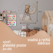 Nástenné samolepky do detskej izby Teddy bear on a ladder Sipo