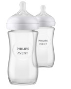 Fľaša Natural Philips Avent Response sklenená 240 ml, 1 m+, 2 ks