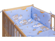 Detská postieľka s kompletnou výbavou 120 x 60 cm, mráčik modrá Scarlett