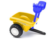 Detské odrážadlo traktor s vlečkou a náradím Baby Mix New Holland žltý