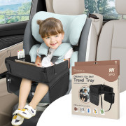 Skladací stolík do auta s vreckom na tablet čierny Sipo
