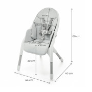 Jedálenská stolička Dinnly 2 v 1 Grey Kinderkraft