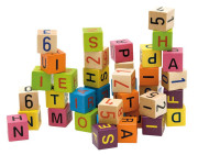 Farebné kocky s písmenami a číslami 40 ks