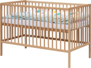 Detská postieľka s kompletnou výbavou 120 x 60 cm prírodná Papilo Scarlett