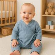 Dojčenský mušelínový overal blue New Baby