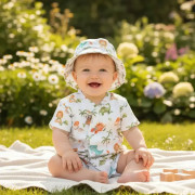 Klobúk mušelín Dino baby biela Esito