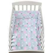 3-dielne posteľné obliečky New Baby 90 x 120 cm obláčiky ružové