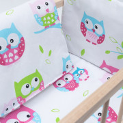 Drevená postieľka-kolíska pre bábiky s obliečkami owl Baby Mix