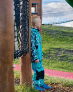 Softshellová bunda detská Medvede tyrkysová Wamu