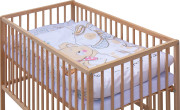Detská postieľka prírodná s kompletnou výbavou 120 x 60 cm Subra Scarlett