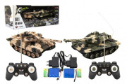 Tank RC 2ks 25 cm tanková bitka+dob. pack 27MHZ a 40MHz maskáč so zvukom so svetlom