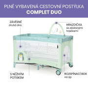 Complet duo cestovná postieľka s druhým dňom a hrazdičkou Asalvo