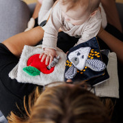 Kontrastná, senzorická textilná knižka Mouse