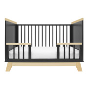 Detská postieľka so zábranou Marcus 120 x 60 cm grafit/prírodný New Baby