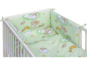 Detská postieľka s kompletnou výbavou 120 x 60 cm, mráčik zelená Scarlett