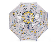 Chlapčenský priehľadný vystreľovací dáždnik auta