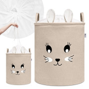 Kôš na hračky XL so šnúrkou, skladací bavlnený / 63 l Sipo