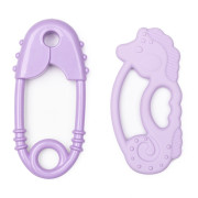 Špendlík + silikónové hryzátko morský koník fialové