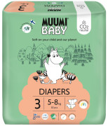 Eko plienky Muumi Baby 3 Midi 5–8 kg 50 ks