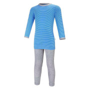 Pyžamo DR Outlast® Pruh modrobiely/sivý melír