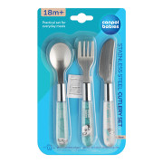 Príbor kovový Exotic Animals 3 ks modrý Canpol Babies