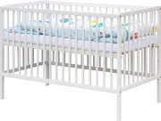 Detská postieľka s kompletnou výbavou 120 x 60 cm biela Papilo Scarlett