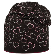 Funkčná čiapka dlhá obojstranná Kitty/Srdce fialová RDX