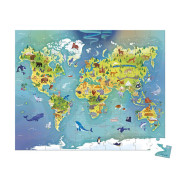 Puzzle Mapa sveta v kufríku 100 ks Janod