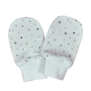 Rukavice bavlna potlač jemná bodka béžová