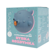 LED silikónová nočná lampička dotyková Rgb Puffer Fish, modrá Mary's