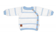 Pletená sada pre bábätko s jemným prúžkom 3dielna lux modrá - biela Baby Nellys