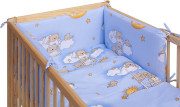 Detská postieľka s kompletnou výbavou 120 x 60 cm, mráčik modrá Scarlett