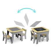 Detský stôl a stoličky Olaf Blocks Dark Grey Milly Mally