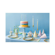 Sviečky tortové úzke špirály pastelové 8 ks