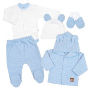 Pletená sada oblečenia pre bábätko Star 5dielna modrá Baby Nellys