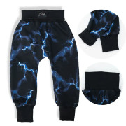 Detské tepláky s vysokým pásom Blesk - čierna Esito