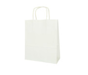 Darčeková taška PASTELO, 14+8,5 x 21,5 cm biela