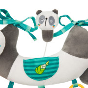 Závesná senzorická hračka panda s hrkálkou a zrkadielkom Akuku