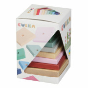 Farebná pyramída - drevená skladačka 9 dielov Cubika