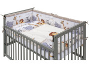 Detská postieľka s kompletnou výbavou ZOO 120 x 60 cm béžová Scarlett