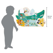 Drevená motorická doska s aktivitami Krokodíl Tropik Janod