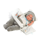 Obleček pre bábiku bábätko New Born veľkosti 40-42 cm Llorens 2dielny šedý