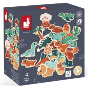 Drevené magnetky Dinosaury Dino 24 ks Janod
