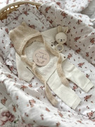 Mušelínová letná sada vankúš s volánikmi Malé kvety Infantilo