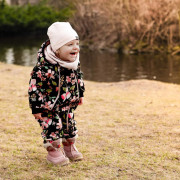 Rastúca softshellová kombinéza s fleecom Spring flowers čierna Esito