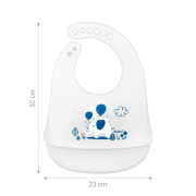 Nastaviteľný detský silikónový podbradník s vreckom Akuku