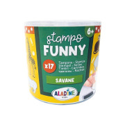 Detské pečiatky Aladine Stampo Funny, 17 ks - Safari